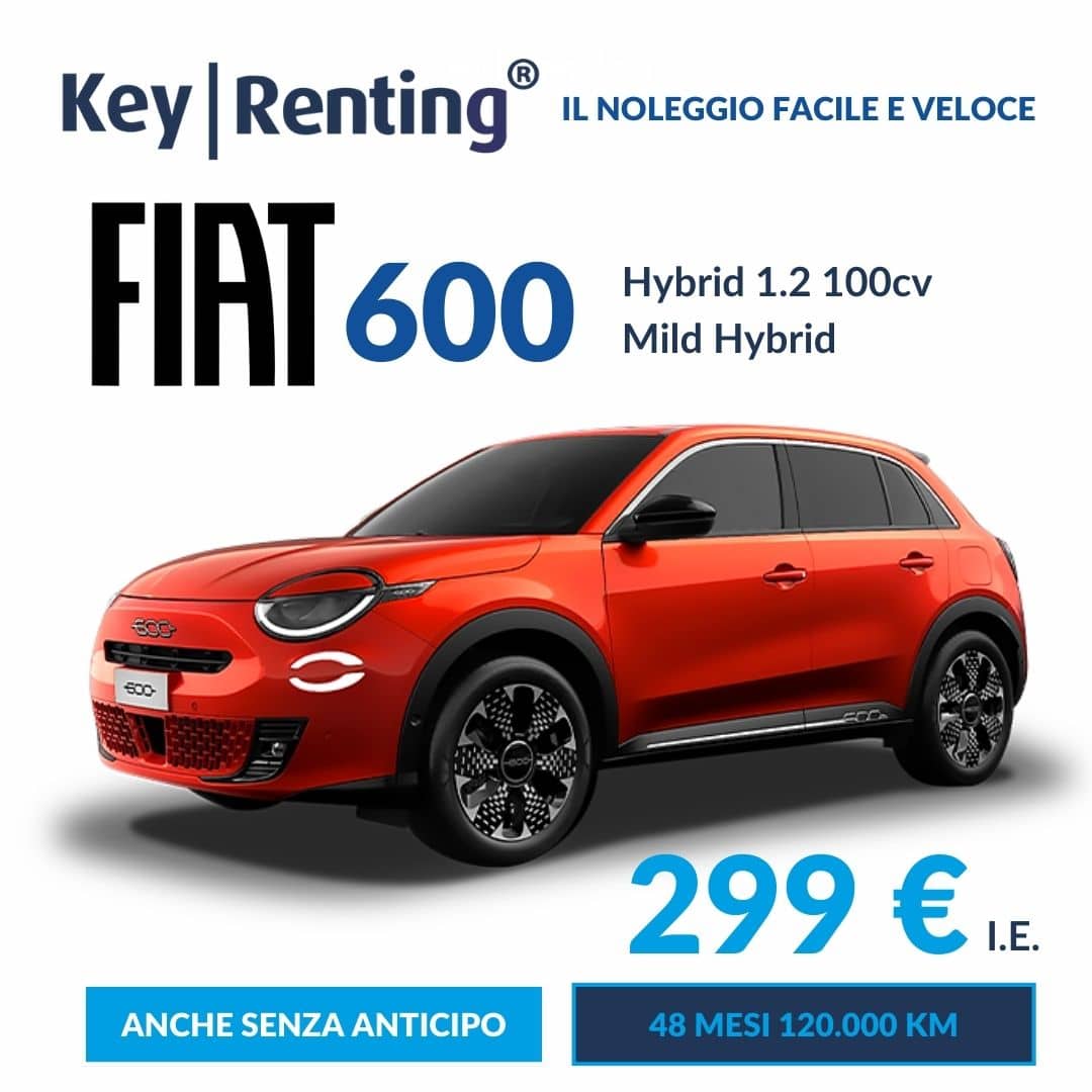 FIat 600 Noleggio Lungo Termine Offerta Key Renting